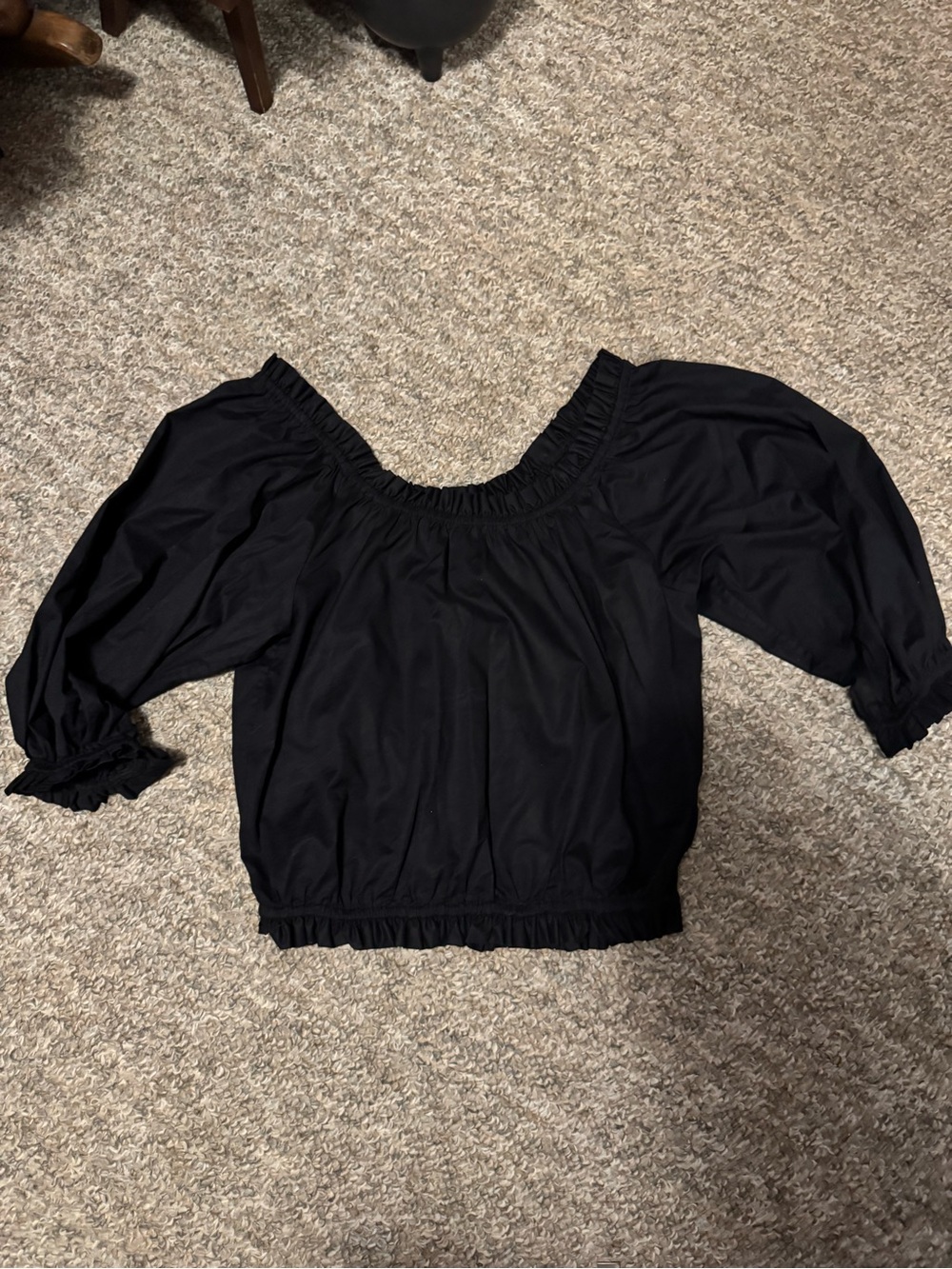kate spade Black Off-Shoulder Puff Sleeve Top